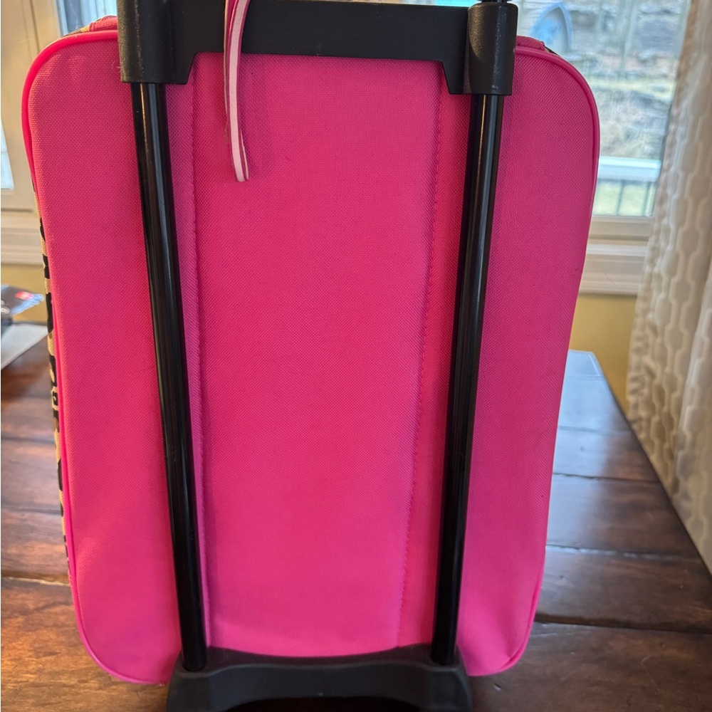 Lily’s Kids Pink Leopard Print Rolling Backpack- 16 x 12 - Picture 15 of 16